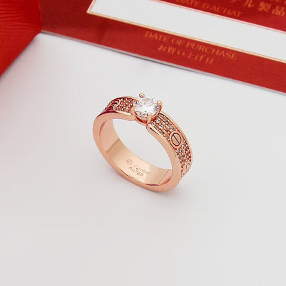 [Renovia Jewelry]LOVE RING 3.6MM 1 BIG DIAMOND FULL DIAMOND