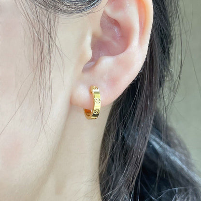 [Renovia Jewelry]LOVE EARRINGS 2.65 MM NO DIAMOND SMALL