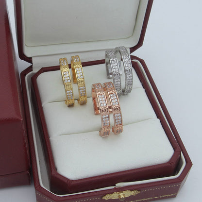 [Renovia Jewelry]LOVE EARRINGS 3.6MM DIAMOND PAVED