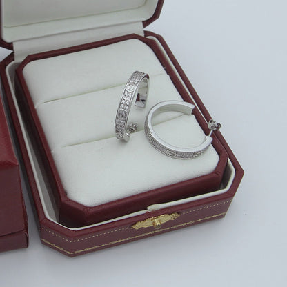 [Renovia Jewelry]LOVE EARRINGS 3.6MM DIAMOND PAVED