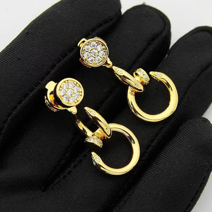 [Renovia Jewelry]JUSTE HALF DIAMOND DOUBLE EARRINGS