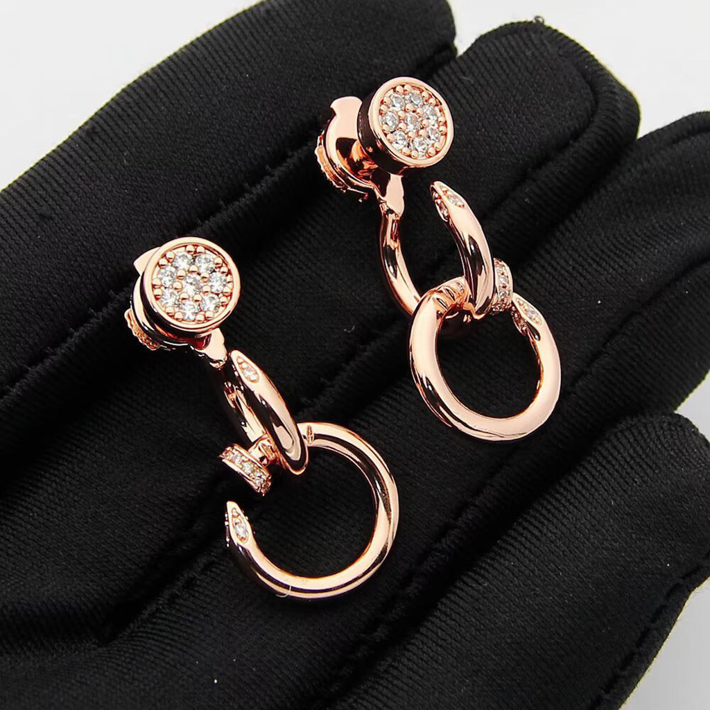 [Renovia Jewelry]JUSTE HALF DIAMOND DOUBLE EARRINGS