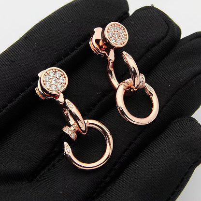 [Renovia Jewelry]JUSTE HALF DIAMOND DOUBLE EARRINGS