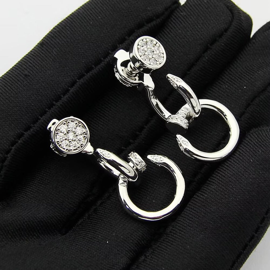 [Renovia Jewelry]JUSTE HALF DIAMOND DOUBLE EARRINGS