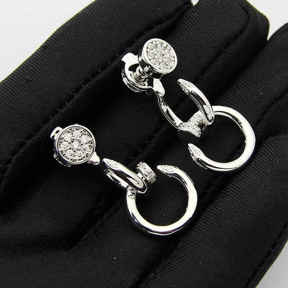 [Renovia Jewelry]JUSTE HALF DIAMOND DOUBLE EARRINGS