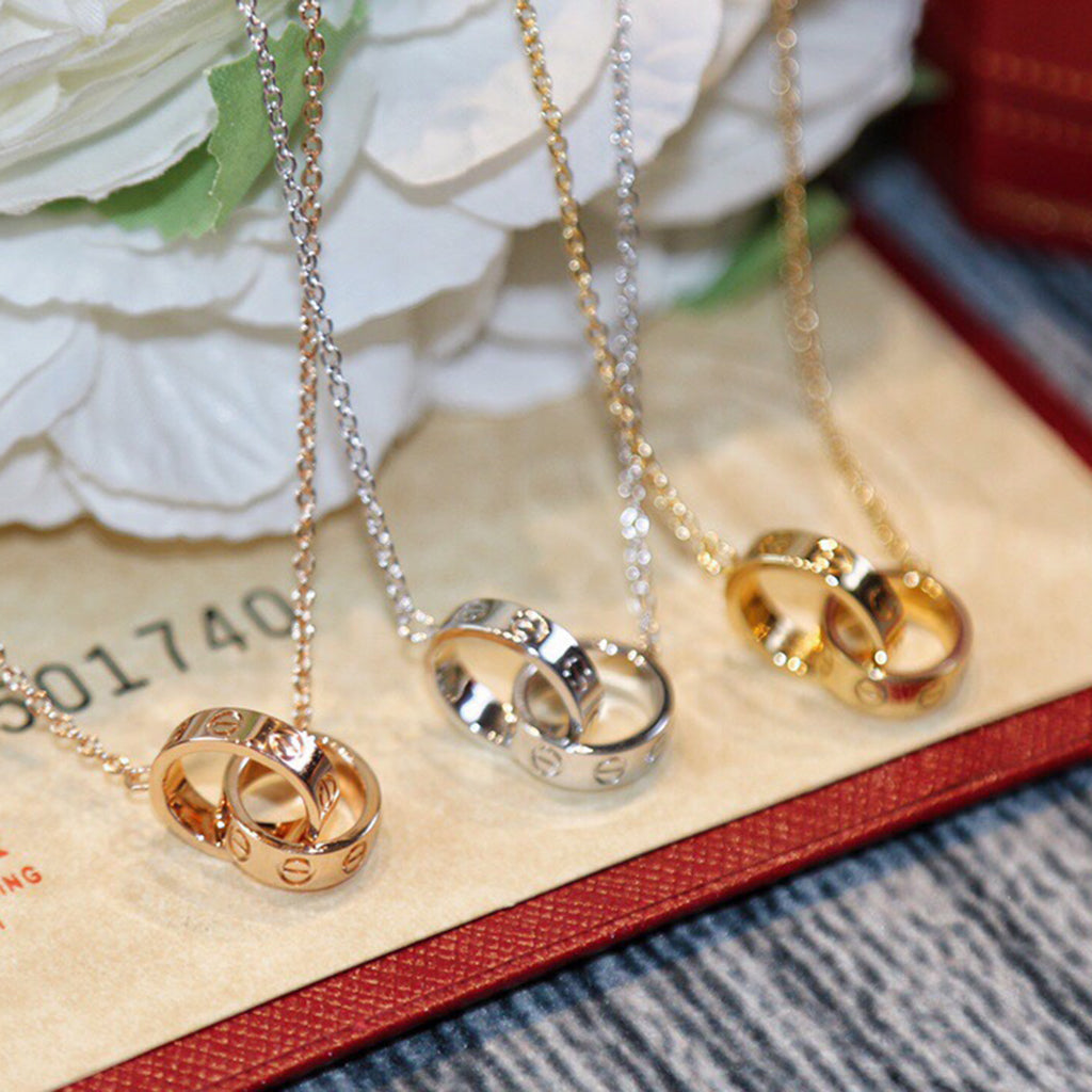 [Renovia Jewelry]LOVE DOUBLE RING NECKLACE