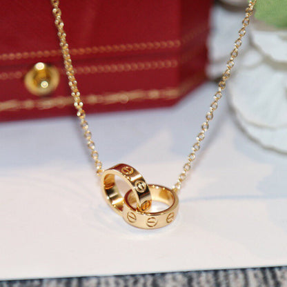 [Renovia Jewelry]LOVE DOUBLE RING NECKLACE