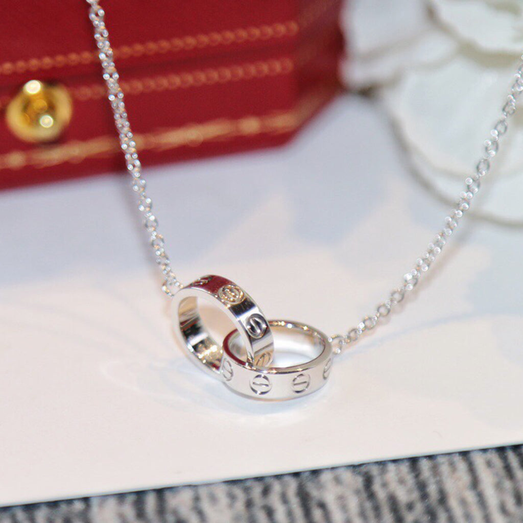 [Renovia Jewelry]LOVE DOUBLE RING NECKLACE