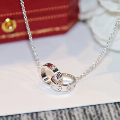 [Renovia Jewelry]LOVE DOUBLE RING NECKLACE