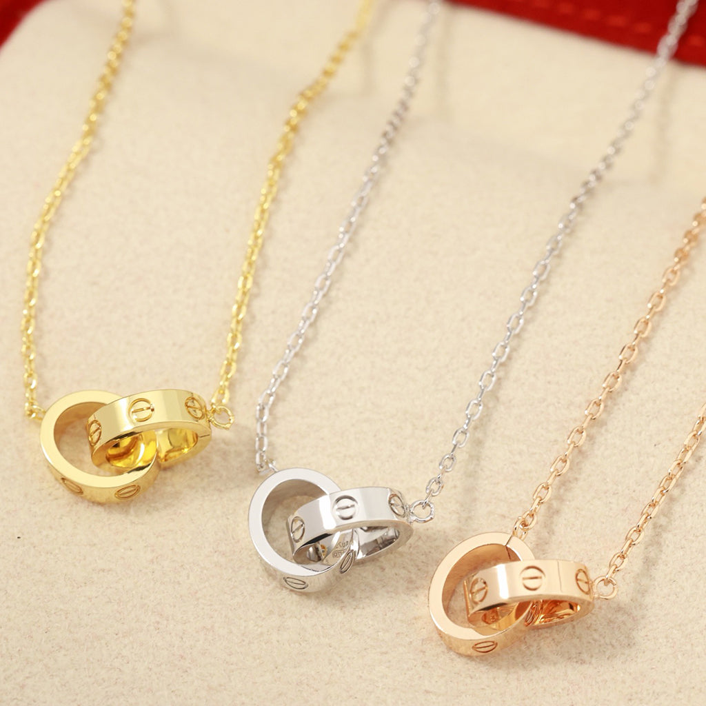 [Renovia Jewelry]LOVE DOUBLE RING NECKLACE