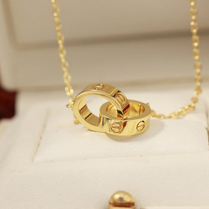 [Renovia Jewelry]LOVE DOUBLE RING NECKLACE