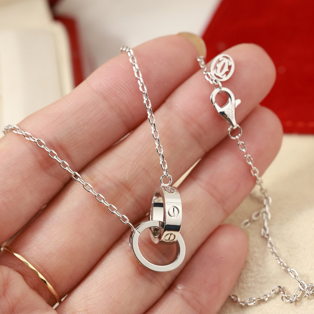 [Renovia Jewelry]LOVE DOUBLE RING NECKLACE