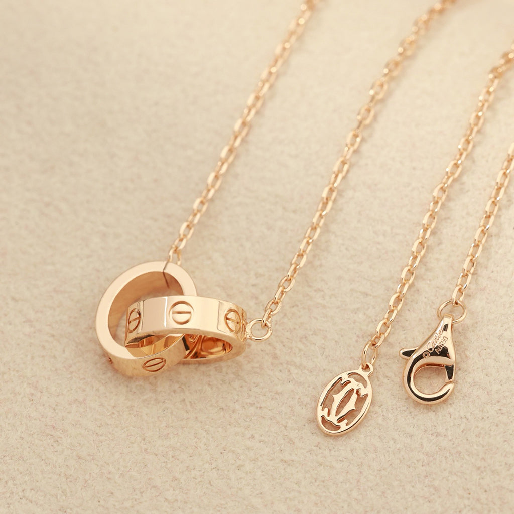 [Renovia Jewelry]LOVE DOUBLE RING NECKLACE