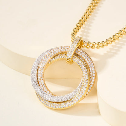 [Renovia Jewelry]TRINITY LARGE FULL DIAMOND  NECKLACE