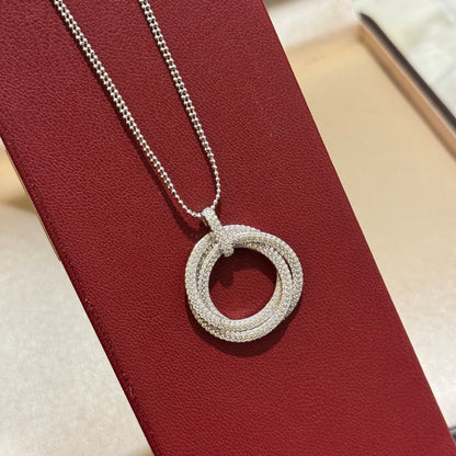 [Renovia Jewelry]TRINITY LARGE FULL DIAMOND  NECKLACE