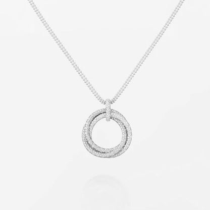 [Renovia Jewelry]TRINITY LARGE FULL DIAMOND  NECKLACE