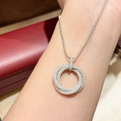 [Renovia Jewelry]TRINITY LARGE FULL DIAMOND  NECKLACE