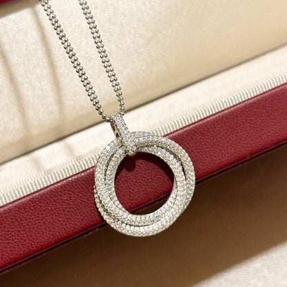 [Renovia Jewelry]TRINITY LARGE FULL DIAMOND  NECKLACE