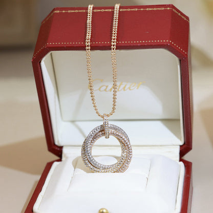 [Renovia Jewelry]TRINITY LARGE FULL DIAMOND  NECKLACE