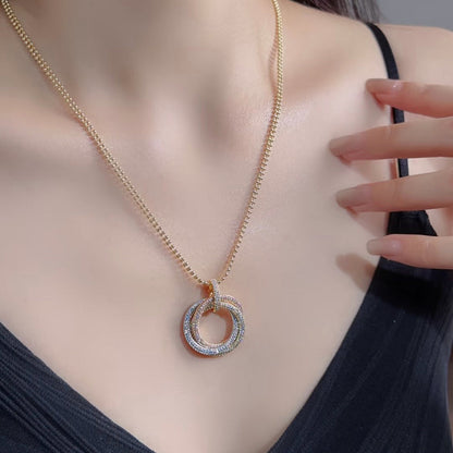 [Renovia Jewelry]TRINITY LARGE FULL DIAMOND  NECKLACE