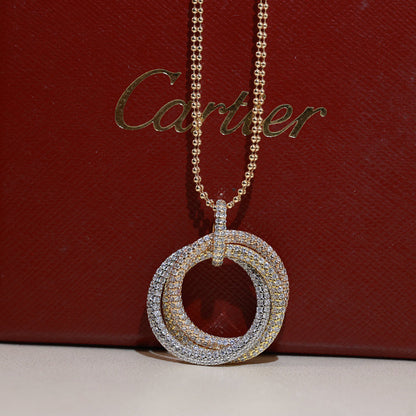 [Renovia Jewelry]TRINITY LARGE FULL DIAMOND  NECKLACE