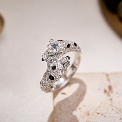 [Renovia Jewelry]PANTHERE DOUBLE HEADED FULL DIAMOND  RING