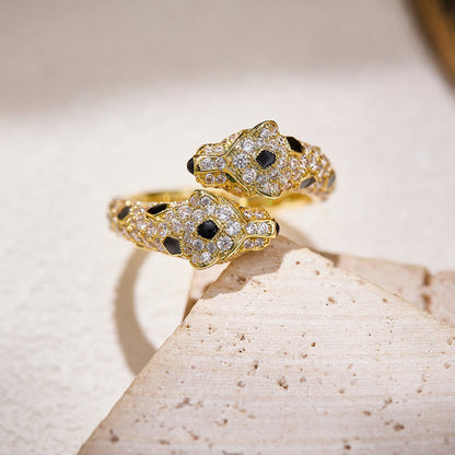 [Renovia Jewelry]PANTHERE DOUBLE HEADED FULL DIAMOND  RING