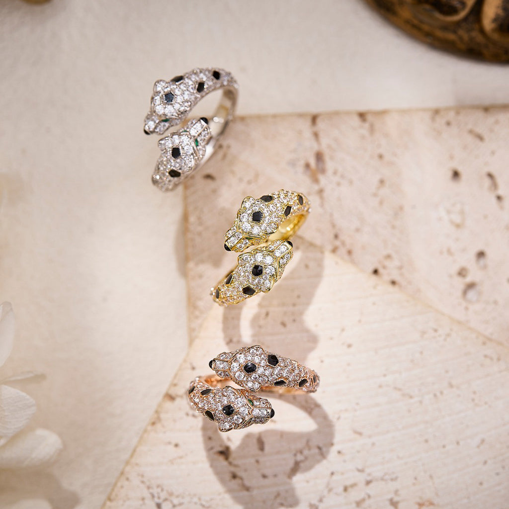 [Renovia Jewelry]PANTHERE DOUBLE HEADED FULL DIAMOND  RING