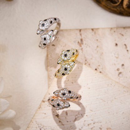 [Renovia Jewelry]PANTHERE DOUBLE HEADED FULL DIAMOND  RING
