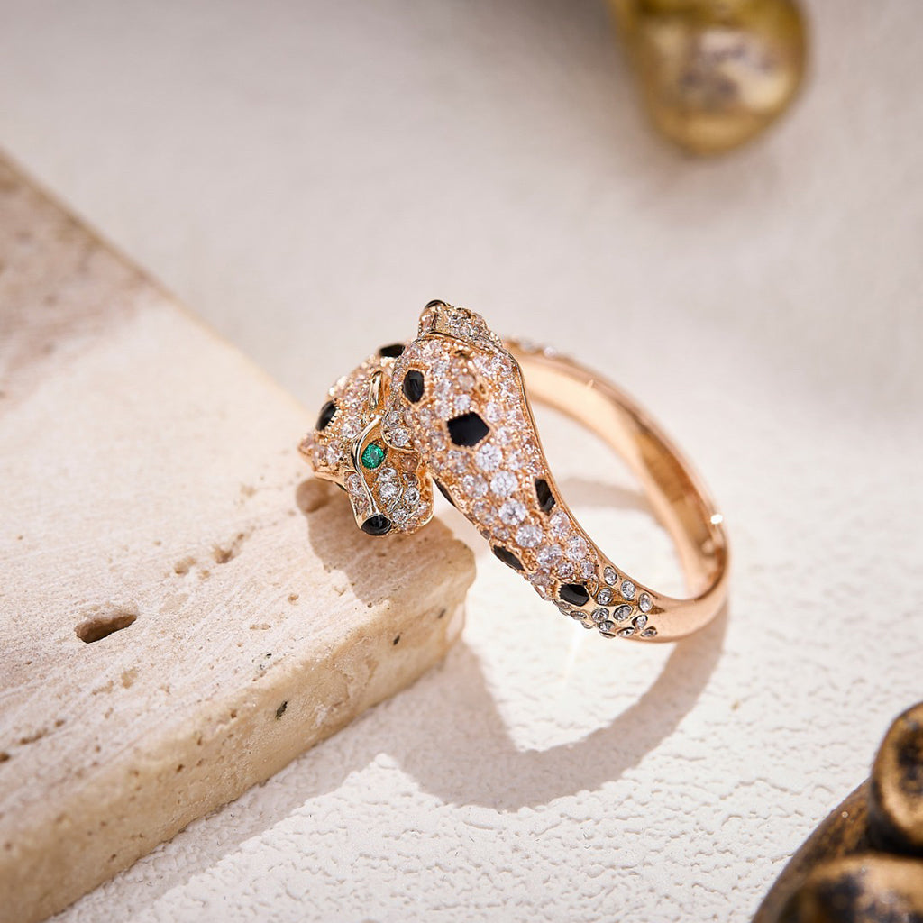 [Renovia Jewelry]PANTHERE DOUBLE HEADED FULL DIAMOND  RING