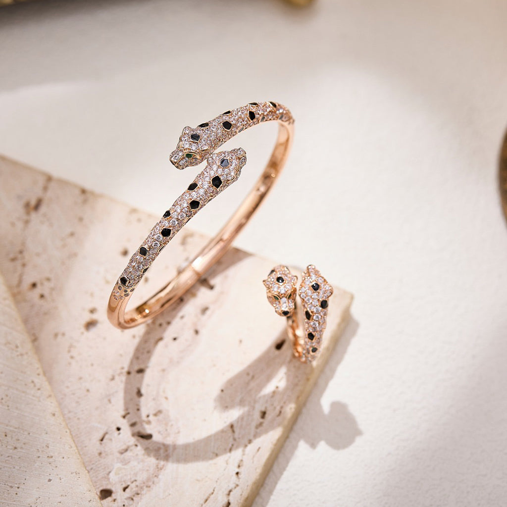 [Renovia Jewelry]PANTHERE DOUBLE HEADED FULL DIAMOND  RING