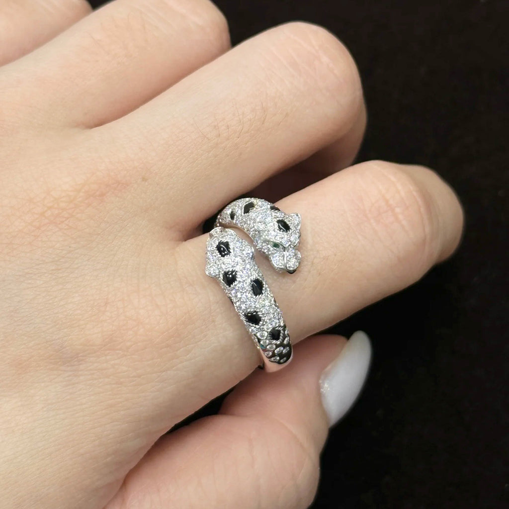 [Renovia Jewelry]PANTHERE DOUBLE HEADED FULL DIAMOND  RING