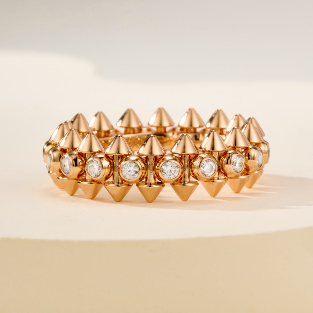 [Renovia Jewelry]CLASH 6.8MM DIAMOND MEDIUM RING