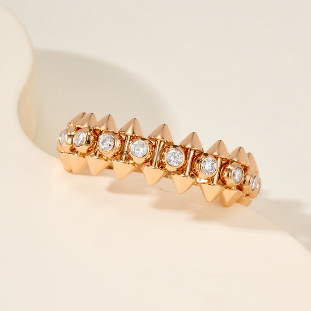 [Renovia Jewelry]CLASH 6.8MM DIAMOND MEDIUM RING
