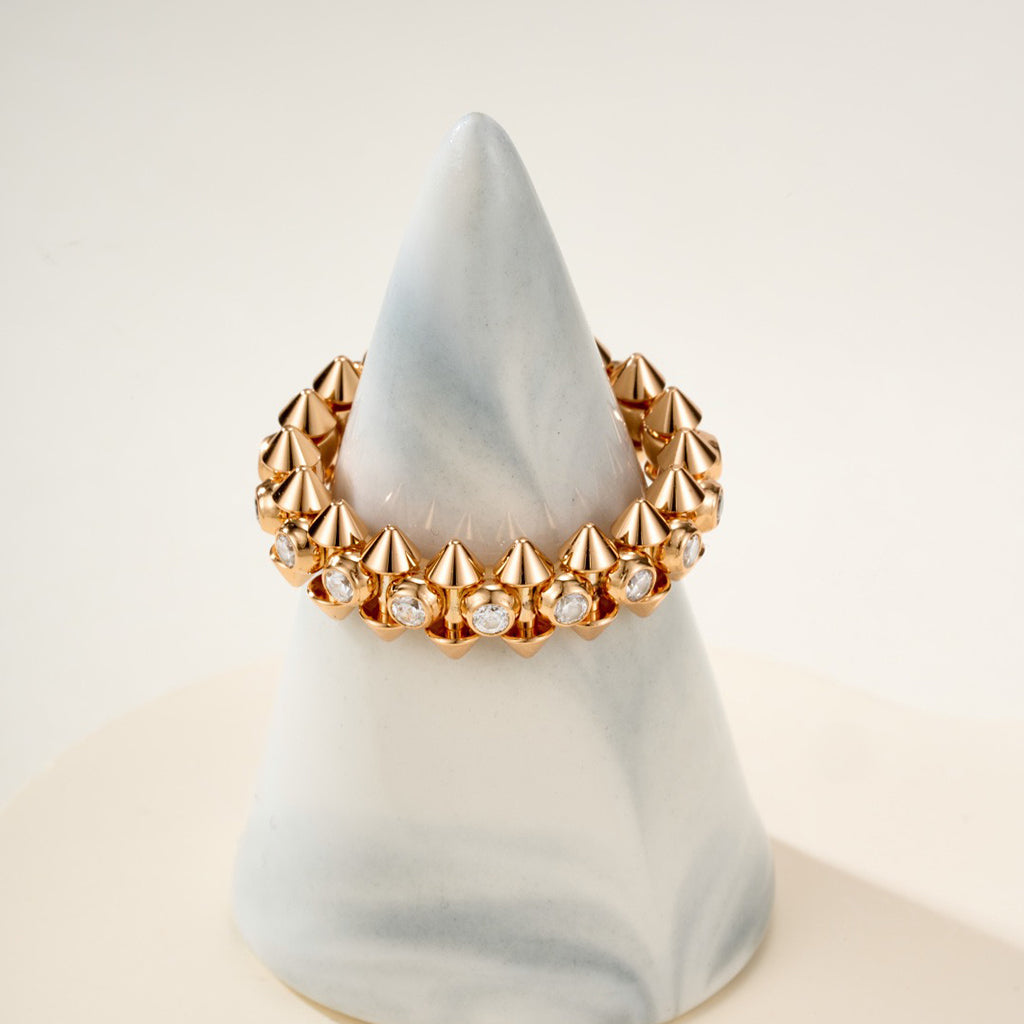 [Renovia Jewelry]CLASH 6.8MM DIAMOND MEDIUM RING