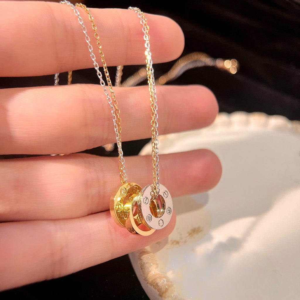 [Renovia Jewelry]LOVE 6 DIAMOND PENDANT NECKLACE