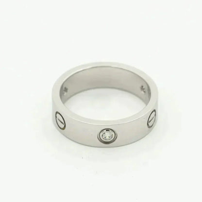 [Renovia Jewelry]LOVE RING 5.5MM 3 DIAMONDS SILVER
