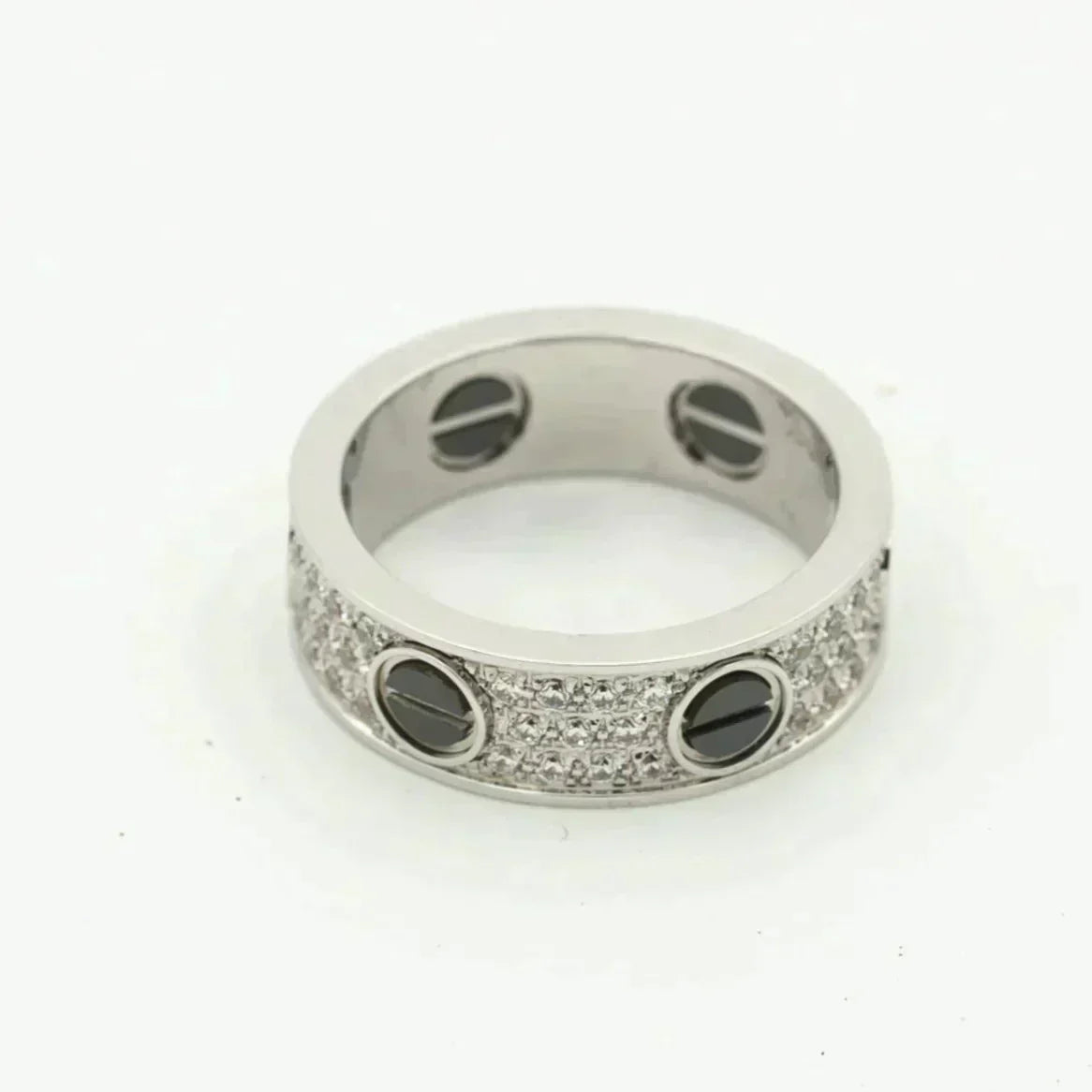 [Renovia Jewelry]LOVE RING 5.5MM DIAMONDS PAVED CERAMIC