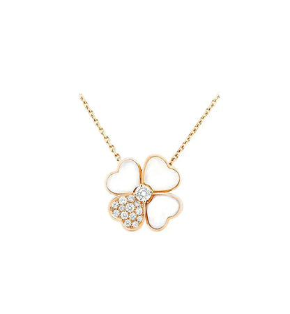 [Renovia Jewelry]CLOVER MOP DIAMOND ROSE GOLD NECKLACE