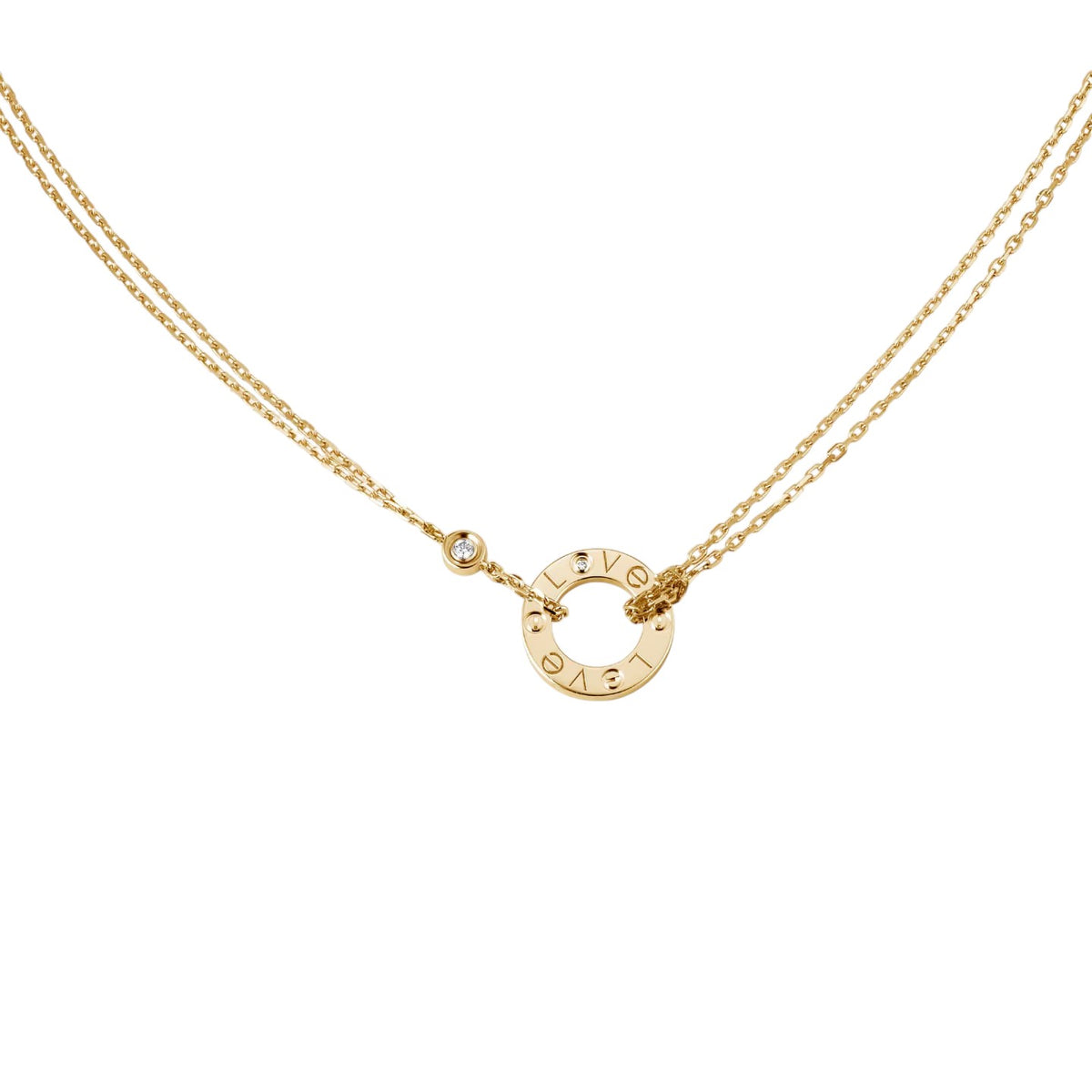 [Renovia Jewelry]LOVE NECKLACE 16MM 2 DIAMONDS