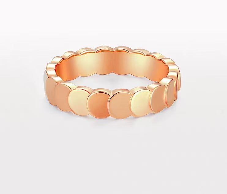 Dragon Scale Ring, Snake Brings Wealth Lucky Design, Minimalist Trendy Unisex Daily Wear 18K Rose Gold