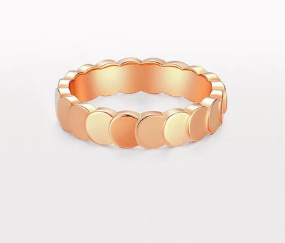 Dragon Scale Ring, Snake Brings Wealth Lucky Design, Minimalist Trendy Unisex Daily Wear 18K Rose Gold