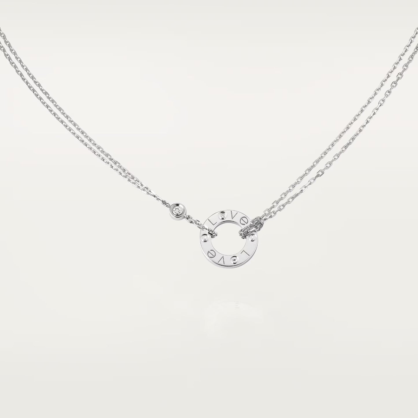 [Renovia Jewelry]LOVE NECKLACE 16MM 2 DIAMONDS
