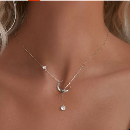 Platinum Moon Necklace