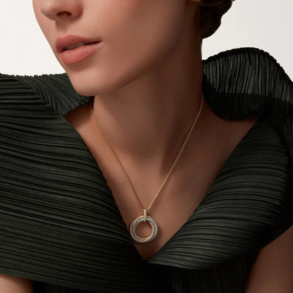 [Renovia Jewelry]TRINITY LARGE FULL DIAMOND  NECKLACE
