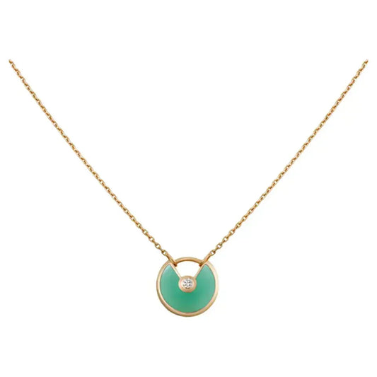 [Renovia Jewelry]AMULETTE GOLD MALACHITE NECKLACE