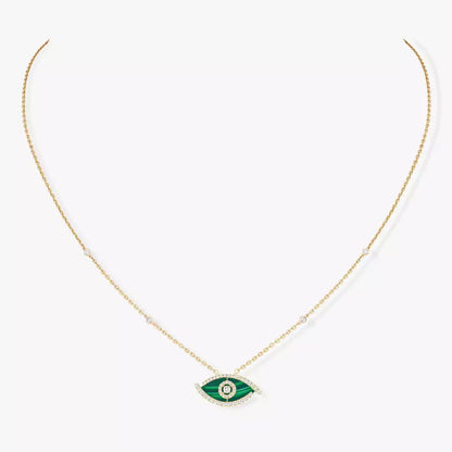 [Renovia Jewelry]Lucky Eye Diamond Necklace in Rose Gold and Turquoise