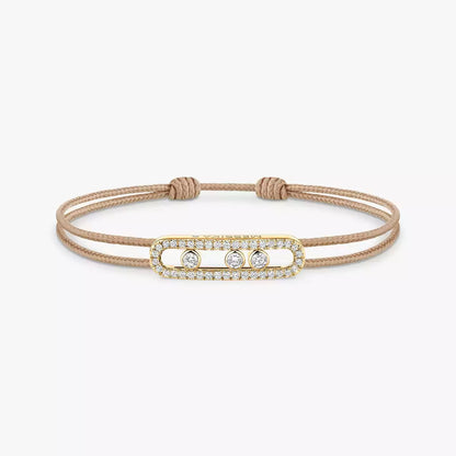 [Renovia Jewelry]MK Care(s) pink cord pavé bracelet