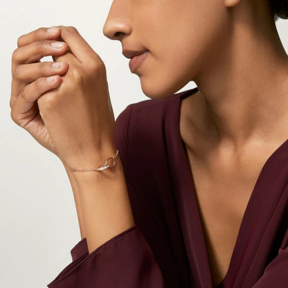 [Renovia Jewelry]LOVE DOUBLE RING HALF DIAMOND BRACELET