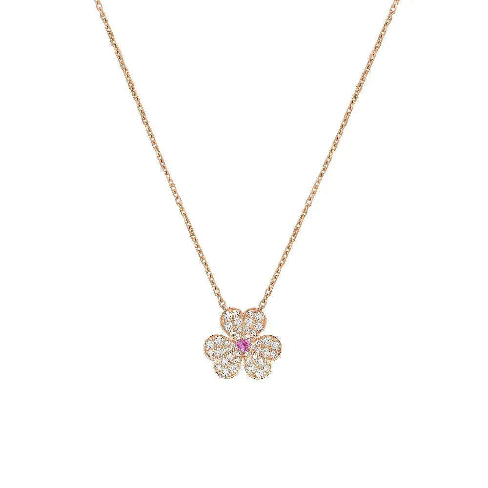 [Renovia Jewelry]FRIVOLE ROSE GOLD FLOWER DIAMOND NECKLACE
